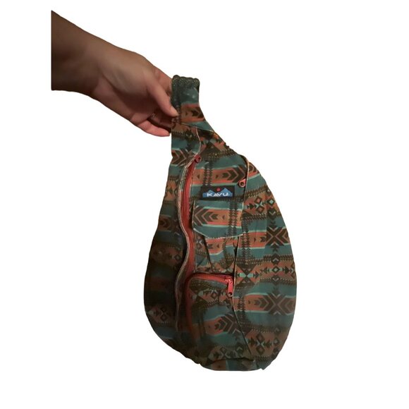Kavu Sling Backpack Aztec Blue and Brown Pattern - Picture 1 of 4